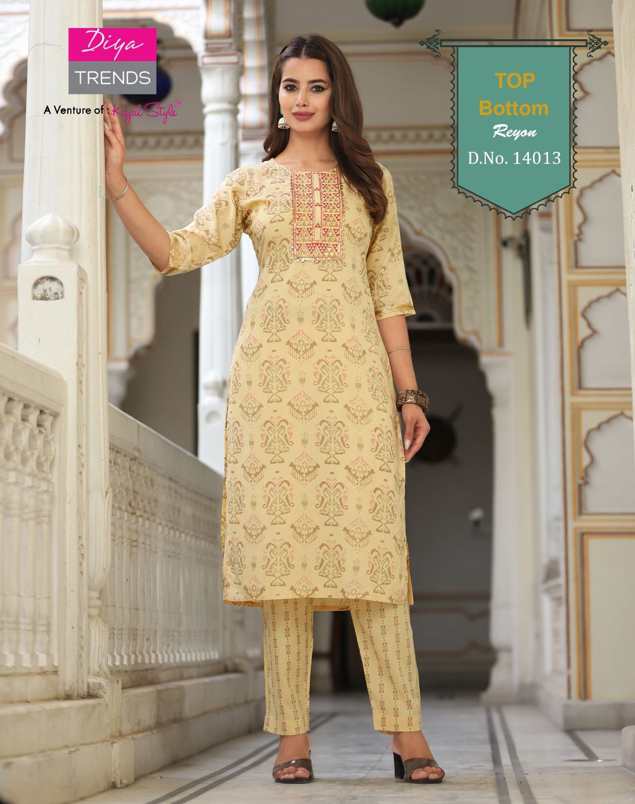 Four Piece By Diya Trends Embroidery Kurti With Bottom Catalog
